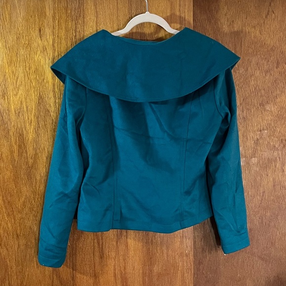 HARVE BENARD Teal Jacket w Wide Collar Sz M - Picture 2 of 4